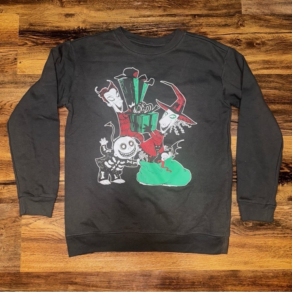Disney Nightmare Before Christmas Kid's Unisex Graphic Sweatshirt Grey Size XL